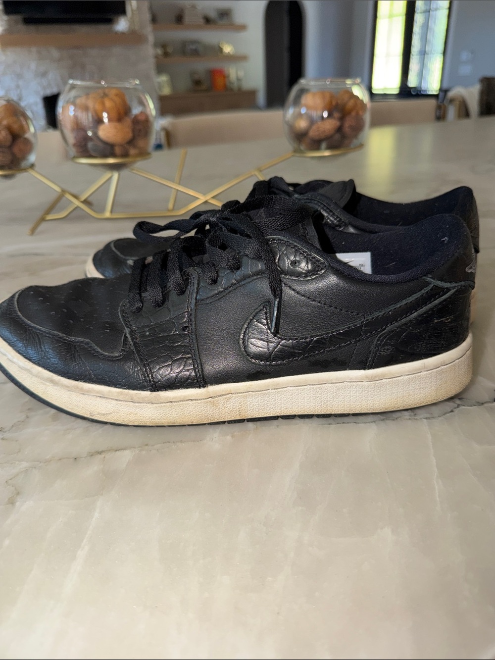 Jordan crocodile golf Sneakers in Black with Off-White Midsole